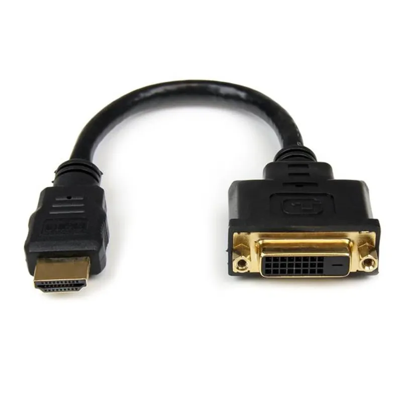 Adaptador StarTech.com - 20cm - HDMI a DVI - Cable Conversor de Vídeo - Negro - HDDVIMF8IN