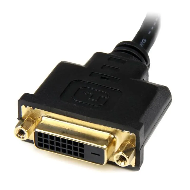 Adaptador StarTech.com - 20cm - HDMI a DVI - Cable Conversor de Vídeo - Negro - HDDVIMF8IN