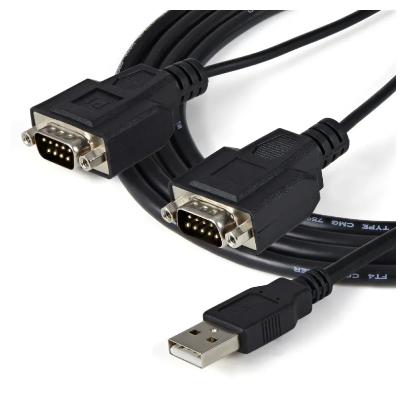 Cable Adaptador FTDI USB a Serie RS232 de 2 Puertos con Retención COM StarTech.com - ICUSB2322F