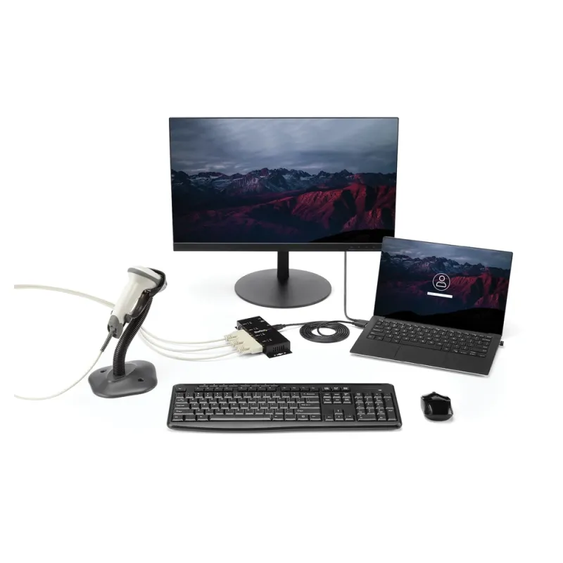 Concentrador Adaptador StarTech.com - USB a Serial RS232 DB9 - 4 Puertos - Riel DIN Industrial - ICUSB2324I