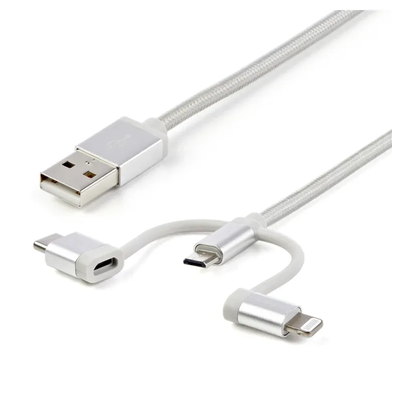 Cable StarTech.com - USB a USB-C / Micro USB / Lightning - 1M - LTCUB1MGR