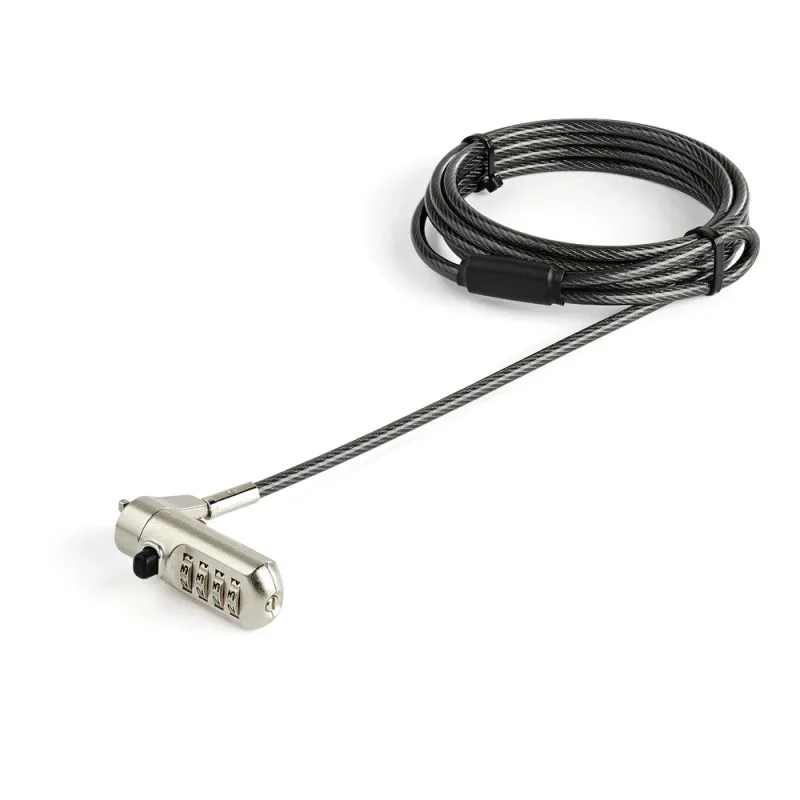 Candado StarTech.com - Combinación - Cable de 2m - Para Laptop - LTLOCKNANO