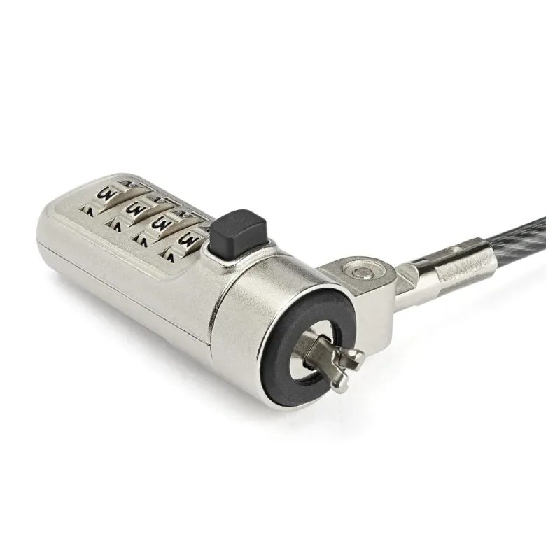 Cable de Seguridad StarTech.com LTLOCKNBL - Combinación - Para Laptop - Ranura Wedge - Bisagra Giratoria - 2M - LTLOCKNBL