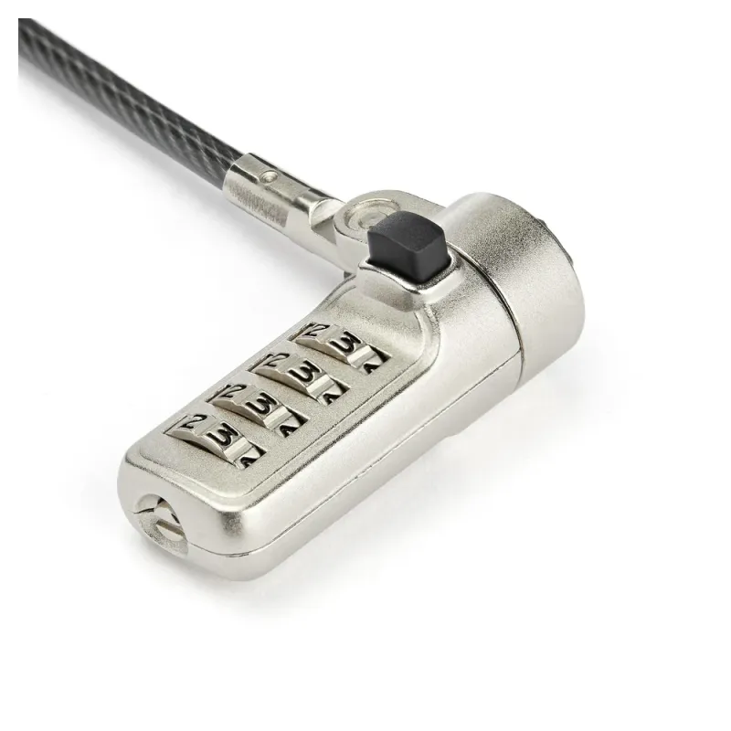Cable de Seguridad StarTech.com LTLOCKNBL - Combinación - Para Laptop - Ranura Wedge - Bisagra Giratoria - 2M - LTLOCKNBL