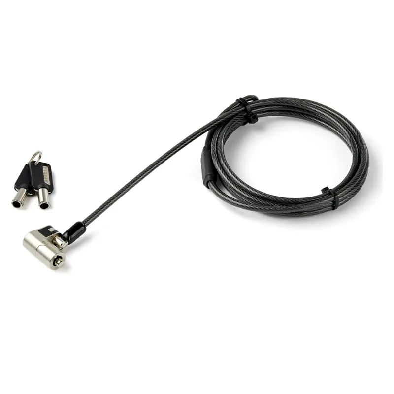Candado Antirrobo StarTech.com LTULOCKKEY - 2m - Ranuras K/Nano/Wedge - Negro - LTULOCKKEY