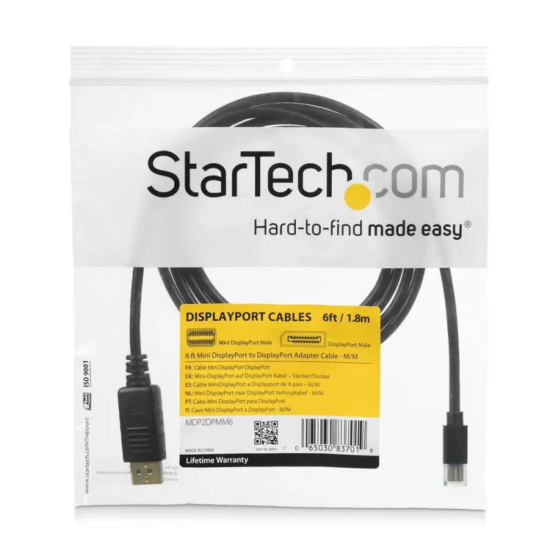 Cable StarTech.com MDP2DPMM3 - Mini DisplayPort a DisplayPort - 91cm - 1.2 4K - MDP2DPMM3