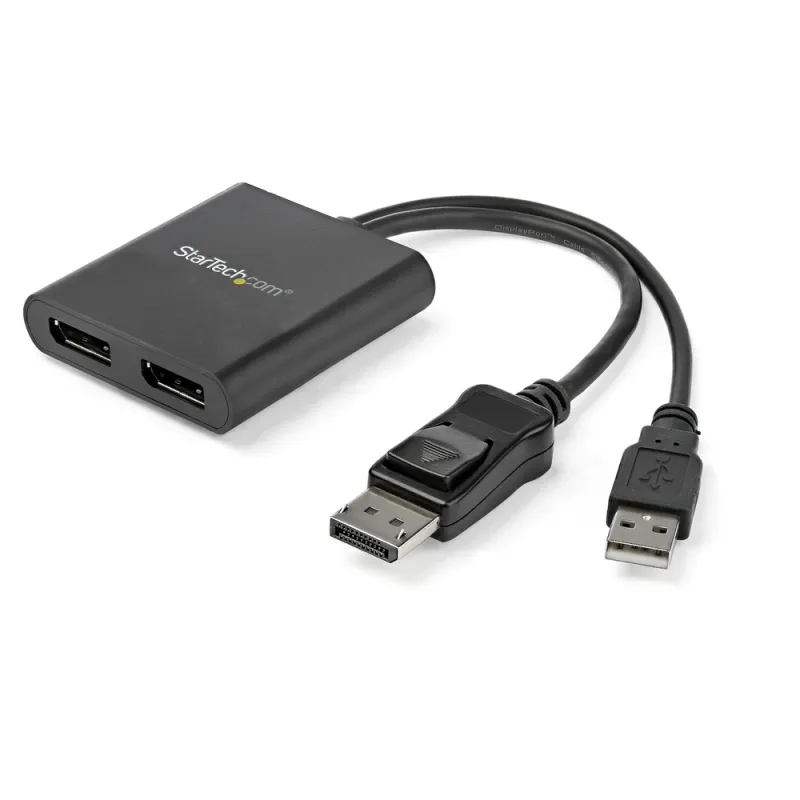 Multiplicador de Vídeo StarTech.com - Conecta DisplayPort a 2 puertos DisplayPort - Hub MST - Negro - MSTDP122DP