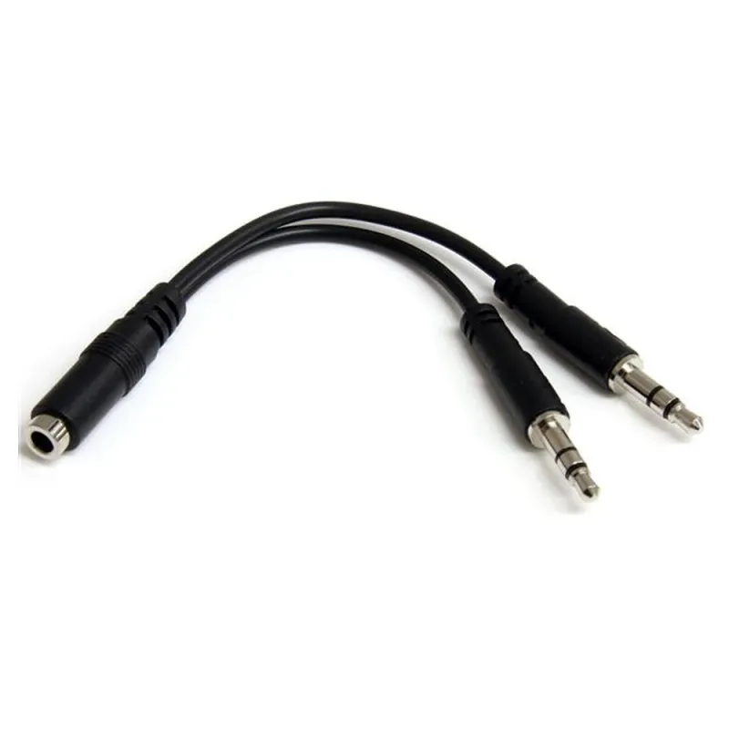 Divisor de Auriculares StarTech.com - 2x Mini-Jack 3.5mm 3 pines a Mini-Jack 3.5mm 4 pines - MUYHSFMM