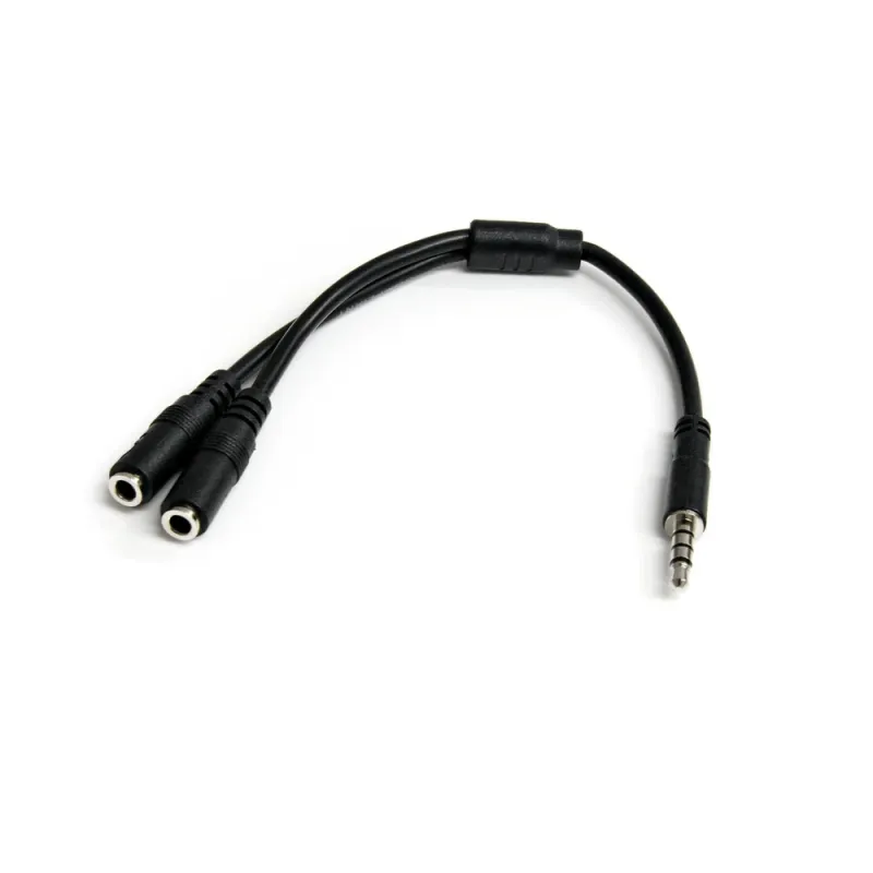 Divisor de Auriculares StarTech.com - Mini-Jack 3.5mm 4 pines a 2x Mini-Jack 3.5mm 3 pines  - MUYHSMFF