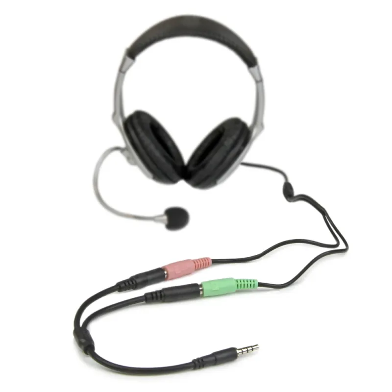 Divisor de Auriculares StarTech.com - Mini-Jack 3.5mm 4 pines a 2x Mini-Jack 3.5mm 3 pines  - MUYHSMFF