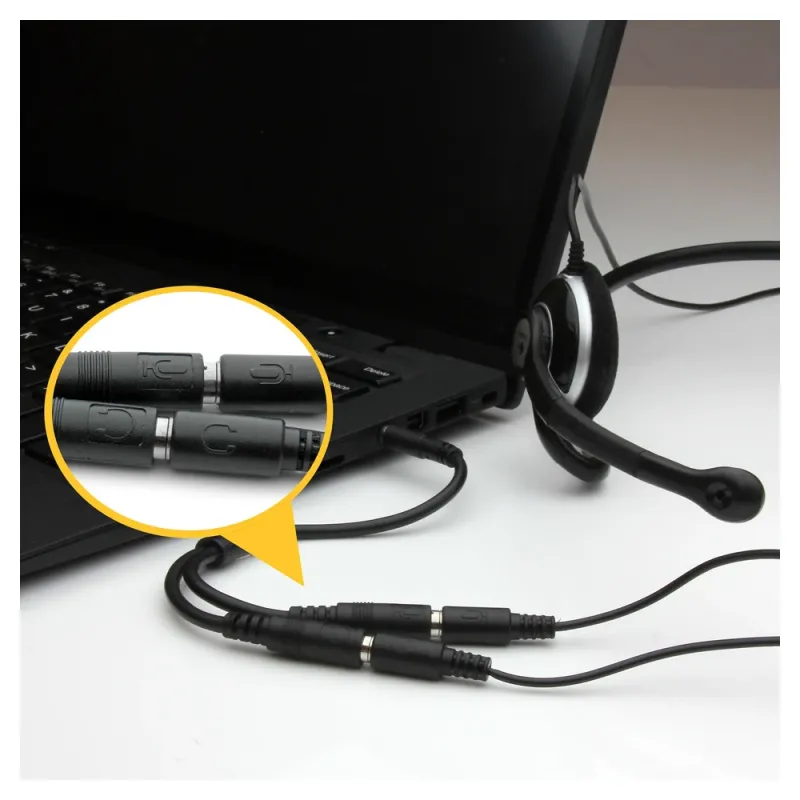 Divisor de Auriculares StarTech.com - Mini-Jack 3.5mm 4 pines a 2x Mini-Jack 3.5mm 3 pines  - MUYHSMFF