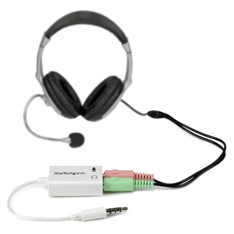 Cable Adaptador Divisor StarTech.com - Diadema Macho / Hembra - Blanco - MUYHSMFFADW
