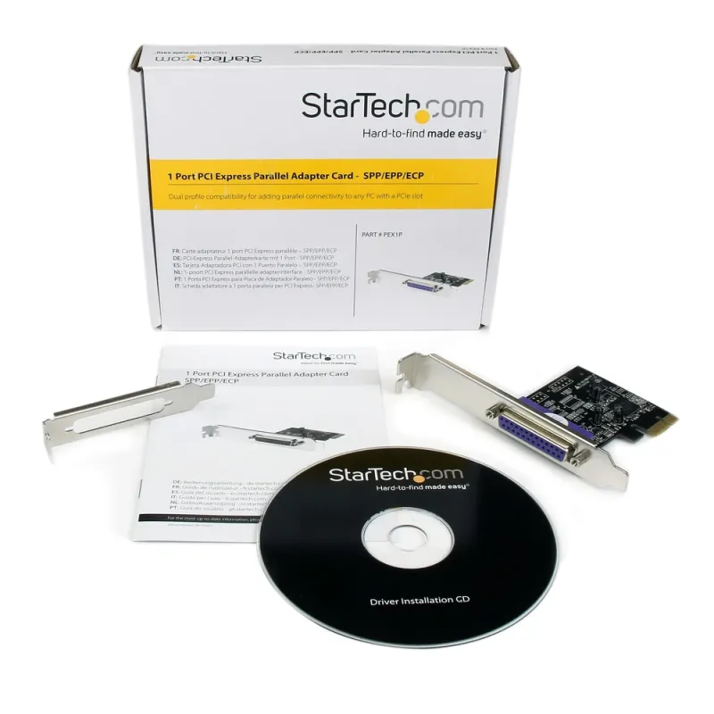 Tarjeta PCI Express StarTech.com PEX1P2 - 1 Puerto Paralelo - Tarjeta Adaptadora PCIe a DB25 Paralelo - PEX1P2