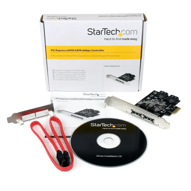 Tarjeta de Expansión StarTech.com - PCI-Express - 2x eSATA - 2x SATA - PEXESAT322I
