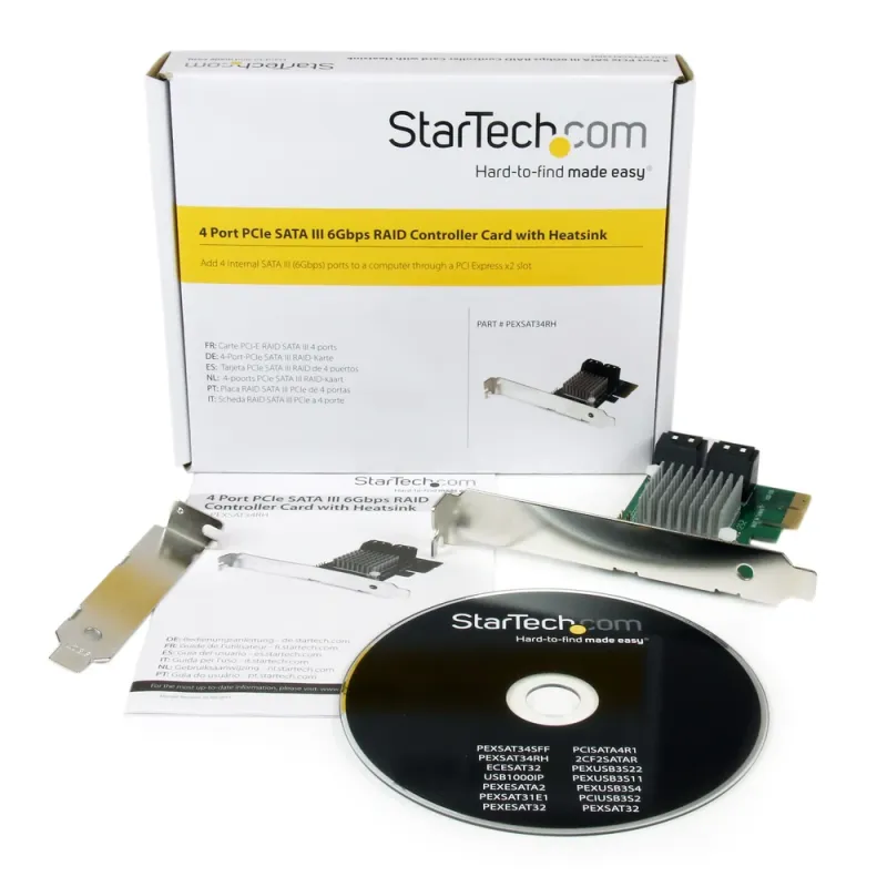 Tarjeta Controladora StarTech.com - PCI-Express - 4x SATA - PEXSAT34RH