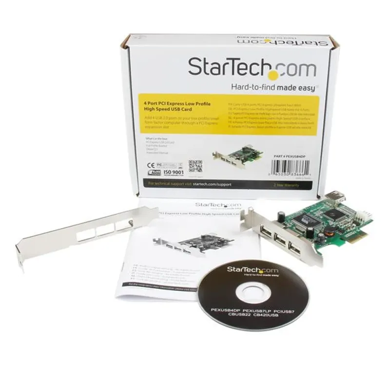 Tarjeta de Expansión StarTech.com - PCI-Express - 3x USB 2.0 Externo - 1x USB Interno - PEXUSB4DP