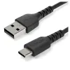 Cable USB StarTech.com RUSB2AC2MB - USB 2.0 a USB-C - 2 Mts - Fibra Aramida - Negro - RUSB2AC2MB