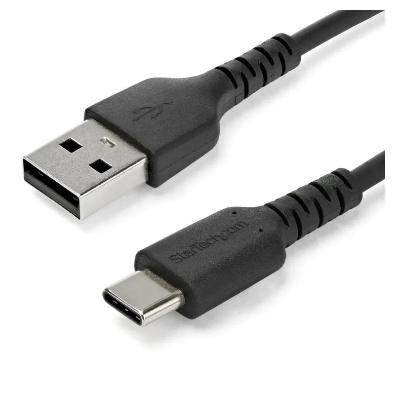 Cable USB StarTech.com RUSB2AC2MB - USB 2.0 a USB-C - 2 Mts - Fibra Aramida - Negro - RUSB2AC2MB
