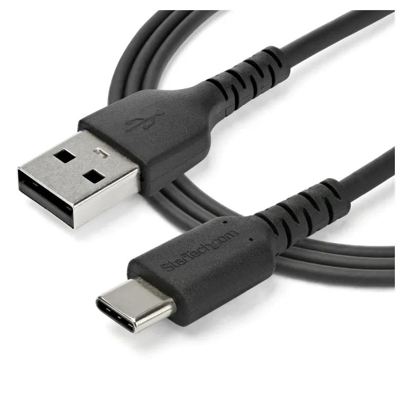 Cable USB StarTech.com RUSB2AC2MB - USB 2.0 a USB-C - 2 Mts - Fibra Aramida - Negro - RUSB2AC2MB