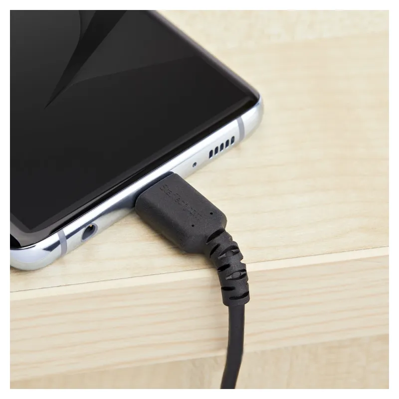 Cable USB StarTech.com RUSB2AC2MB - USB 2.0 a USB-C - 2 Mts - Fibra Aramida - Negro - RUSB2AC2MB