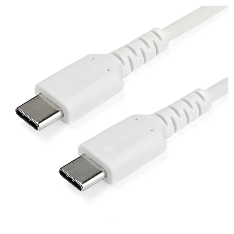 Cable USB StarTech.com RUSB2CC1MW - USB Tipo C - 1 M - Fibra Aramida - Blanco - RUSB2CC1MW