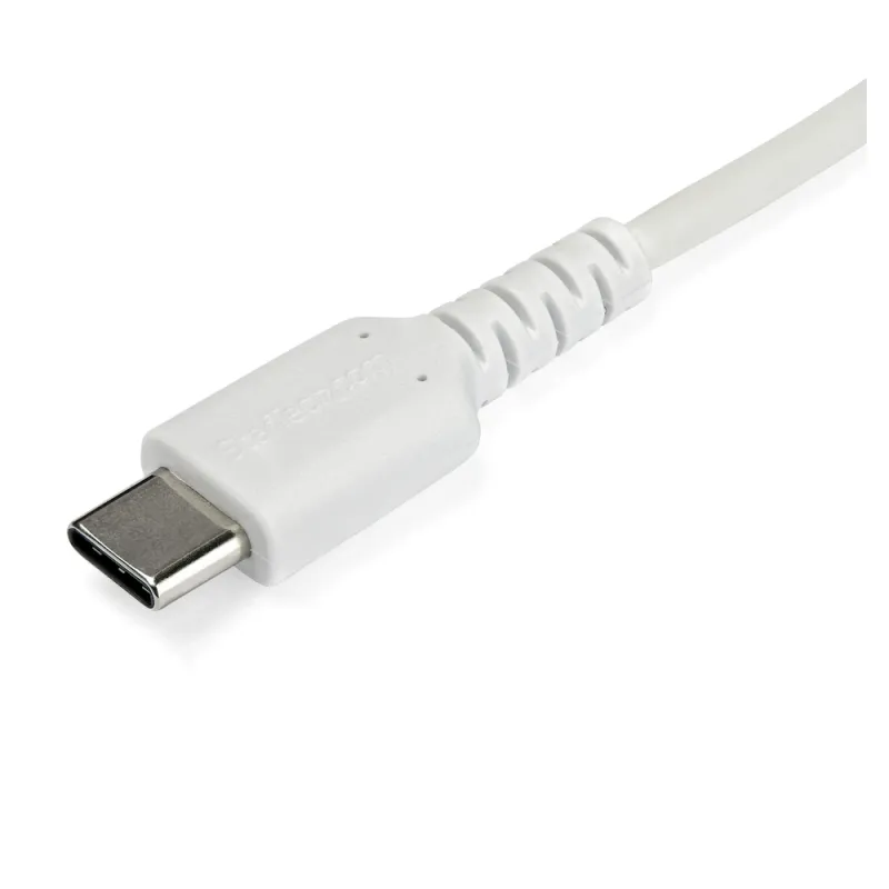 Cable USB StarTech.com RUSB2CC1MW - USB Tipo C - 1 M - Fibra Aramida - Blanco - RUSB2CC1MW