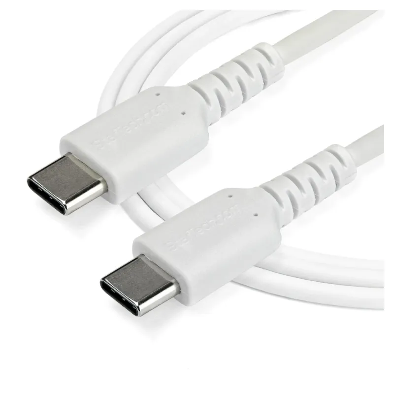 Cable USB StarTech.com RUSB2CC1MW - USB Tipo C - 1 M - Fibra Aramida - Blanco - RUSB2CC1MW