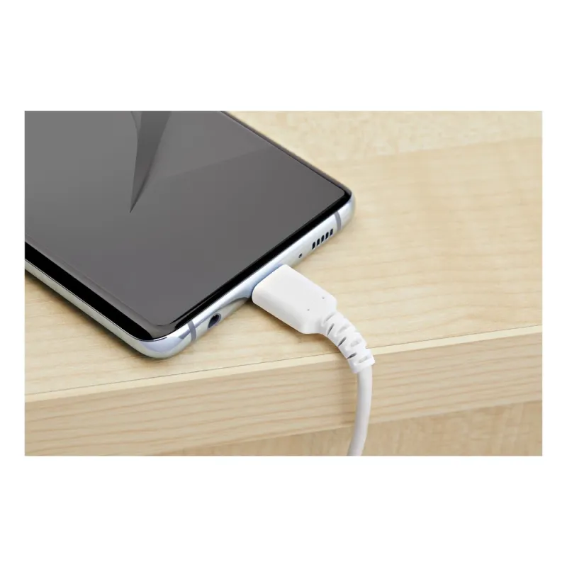 Cable USB StarTech.com RUSB2CC1MW - USB Tipo C - 1 M - Fibra Aramida - Blanco - RUSB2CC1MW