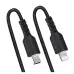 Cable StarTech.com - USB-C a Lightning - Espiral - 1m - Negro - RUSB2CLT1MBC Cable StarTech.com - USB-C a Lightning - Espiral - 1m - Negro - RUSB2CLT1MBC