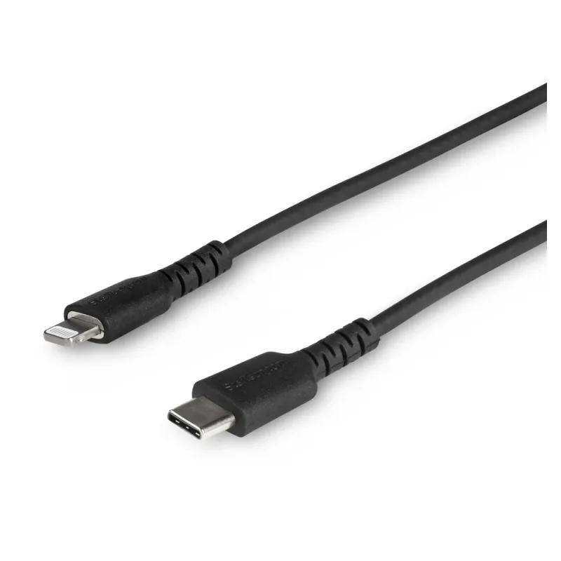 Cable USB StarTech.com RUSBCLTMM1MB - USB-C a Lightning - 1 M - Fibra Aramida - Negro - RUSBCLTMM1MB