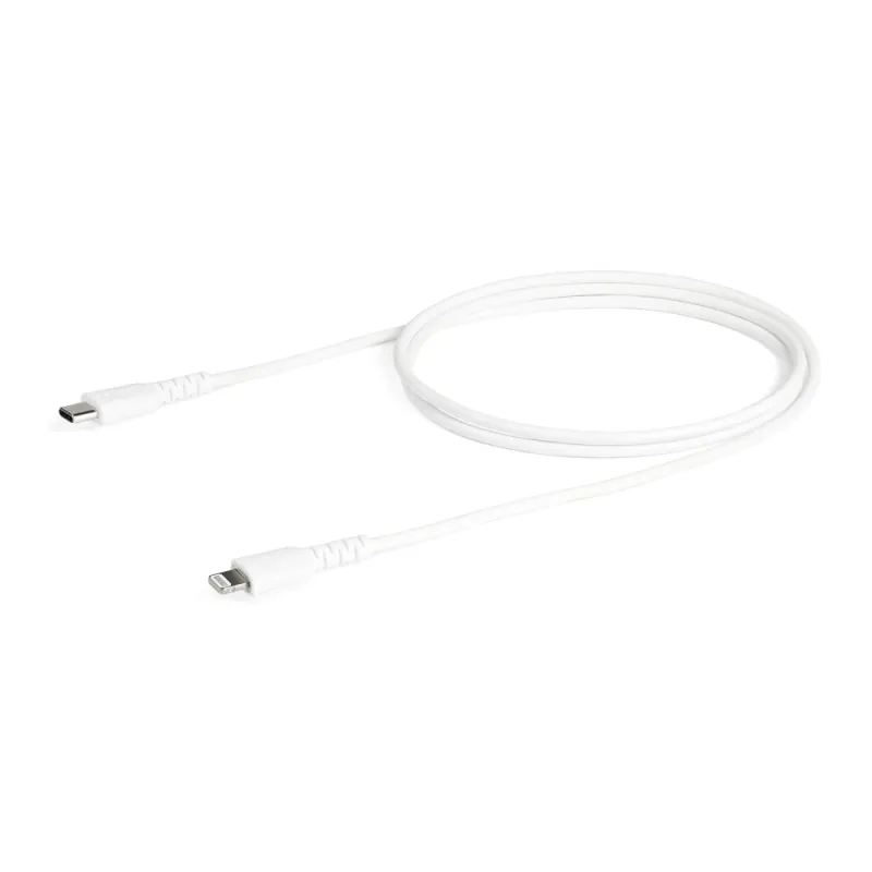 Cable USB StarTech.com RUSBCLTMM1MW - USB-C a Lightning - 1 M - Fibra Aramida - Blanco - RUSBCLTMM1MW