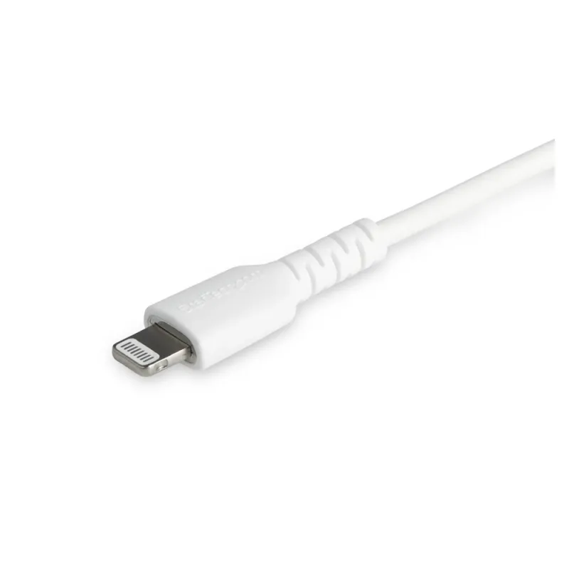 Cable USB StarTech.com RUSBCLTMM2MW - USB-C a Lightning - 2 Mts - Fibra Aramida - Blanco - RUSBCLTMM2MW