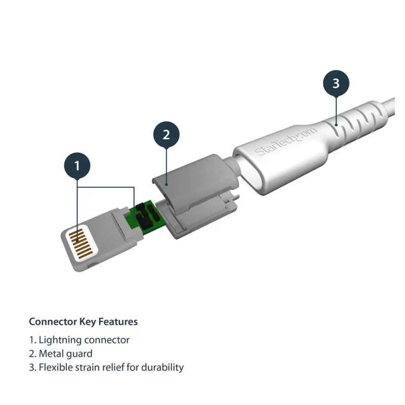 Cable Startech.com RUSBLTMM1M - USB Lightning - 1M - Blanco - RUSBLTMM1M