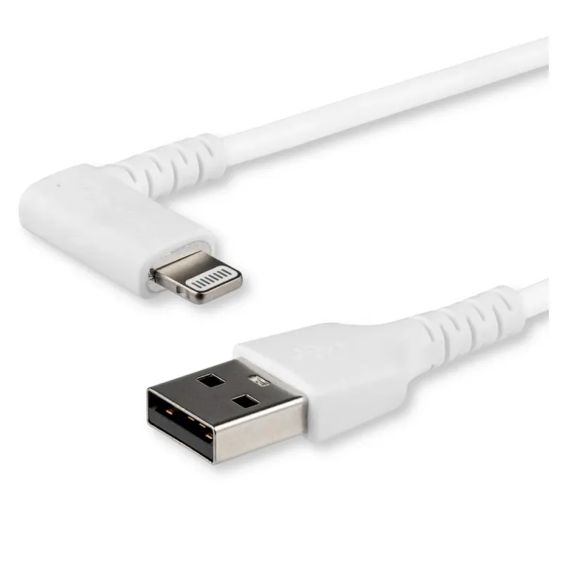 Cable Acodado USB StarTech.com RUSBLTMM2MWR - USB a Lightning - 2 Mts - Blanco - RUSBLTMM2MWR