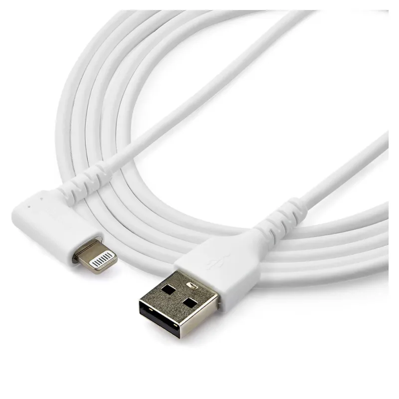 Cable Acodado USB StarTech.com RUSBLTMM2MWR - USB a Lightning - 2 Mts - Blanco - RUSBLTMM2MWR