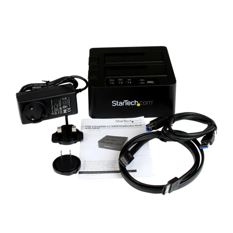 Docking Station Startech.com - 2.5"/3.5" - USB 3.0 - eSATA - SATA - HDD/SSD - 2 bahías - Negro - SDOCK2U33RE
