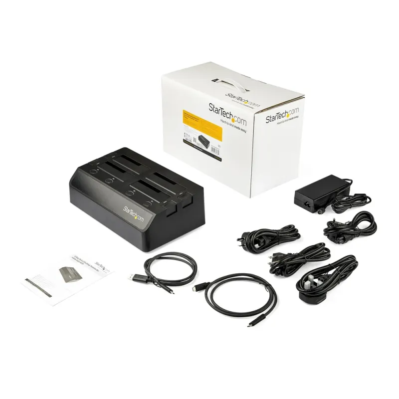 Docking Station StarTech.com - 2.5"/3.5" - USB 3.1 - SATA - 4 Bahías - HDD/SSD - Negro - SDOCK4U313