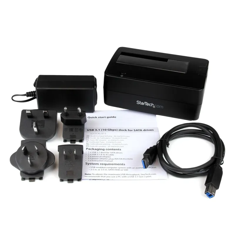 Docking Station StarTech.com USB 3.1 UAS 1 Bahia Disco duro SSD SATA 2.5 o 3.5 - SDOCKU313