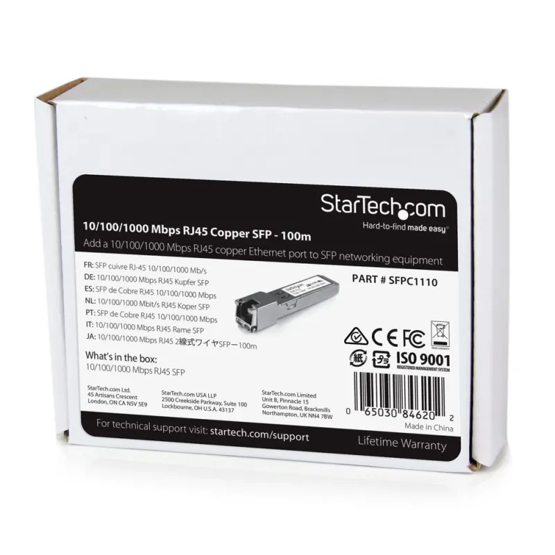 Transceptor StarTech.com SFP - RJ-45 - 1000BASE-T - SFPC1110