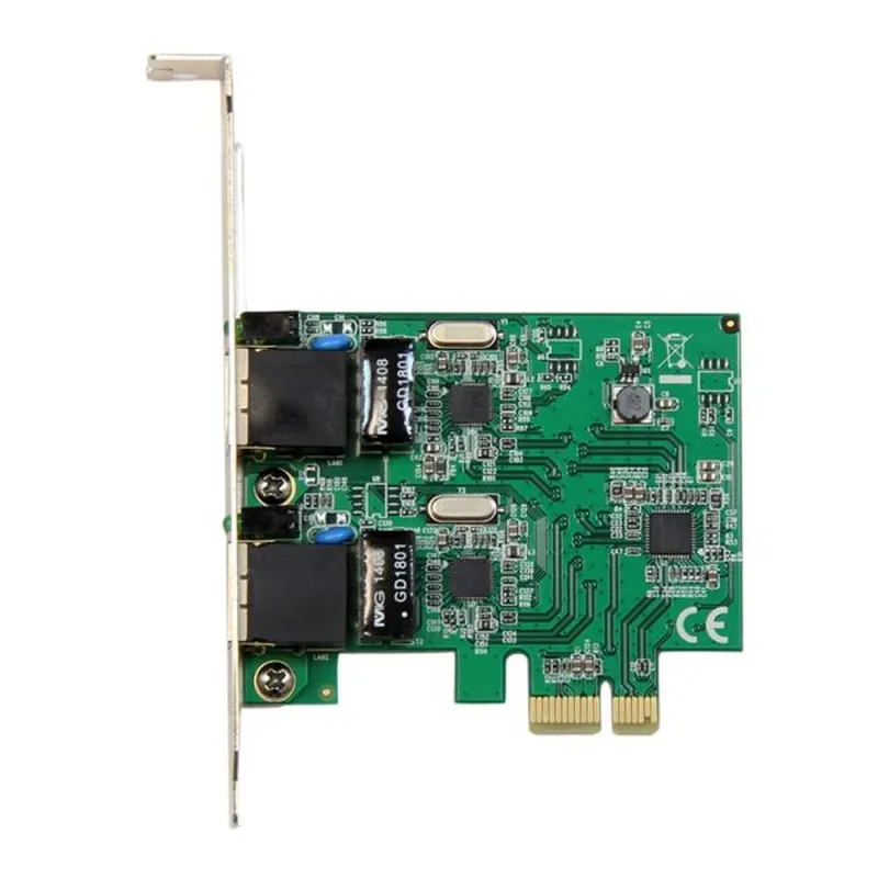 Tarjeta de Red StarTech.com - PCI-Express - 2000 Mbit/s - 2x Ethernet - ST1000SPEXD4