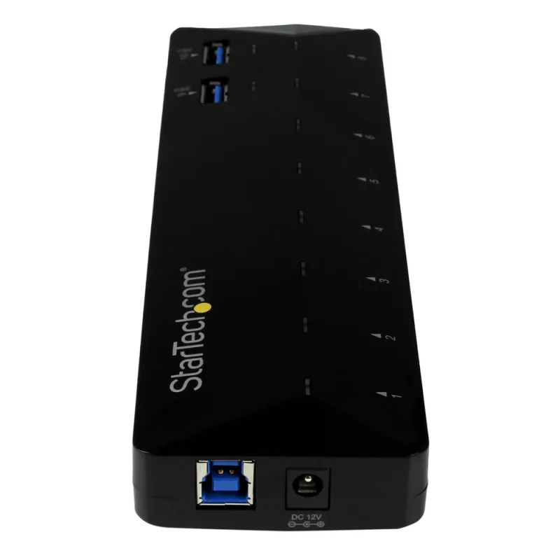 HUB USB StarTech.com ST103008U2C - 10 Puertos USB 3.0 -  2 Puertos 1.5A - Negro - ST103008U2C
