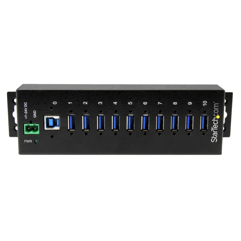 Concentrador StarTech.com ST1030USBM - USB 3.0 - 10 puertos - Negro - ST1030USBM