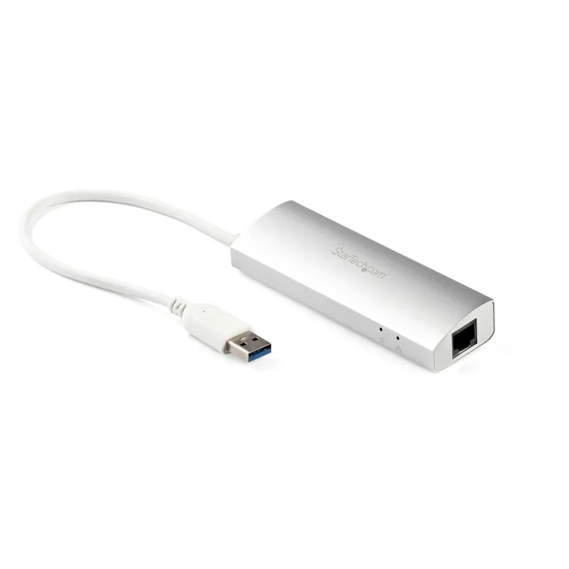Hub USB StarTech.com - 3 Puertos USB 3.0 - Adaptador Ethernet - Blanco - ST3300G3UA
