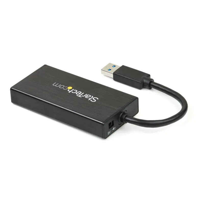 Hub StarTech.com USB 3.0 Aluminio con 3 Puertos USB y Adaptador de Red Ethernet - ST3300GU3B