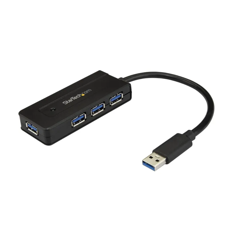 Hub Concentrador StarTech.com ST4300MINI - USB 3.0 - 4 Puertos - Negro - ST4300MINI