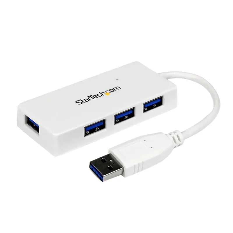 Adaptador Concentrador Hub StarTech.com USB 3.0 - 4 Puertos - Blanco - ST4300MINU3W