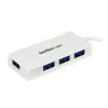 Adaptador Concentrador Hub StarTech.com USB 3.0 - 4 Puertos - Blanco - ST4300MINU3W
