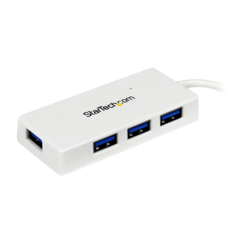 Adaptador Concentrador Hub StarTech.com USB 3.0 - 4 Puertos - Blanco - ST4300MINU3W