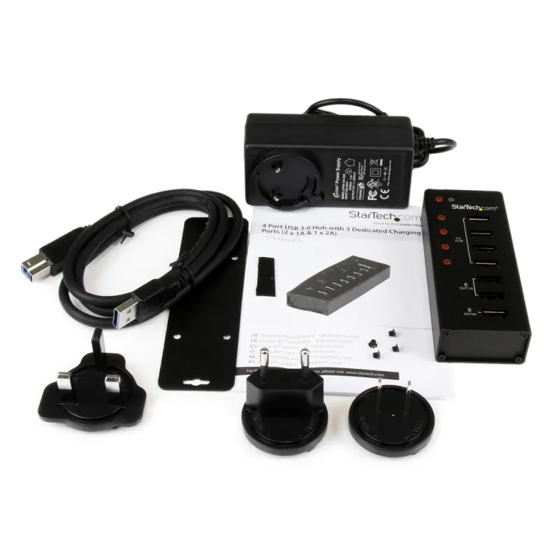 HUB Concentrador StarTech.com - 4 Puertos USB 3.0 - 3 de Carga USB - Carcasa de Metal - ST4300U3C3