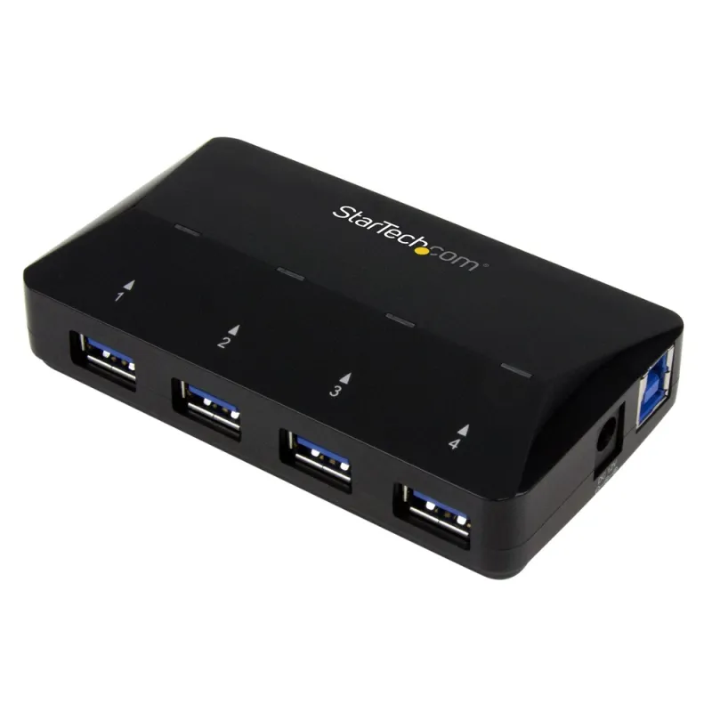 Hub StarTech.com ST53004U1C - USB 3.0 - 4 Puertos - Negro - ST53004U1C